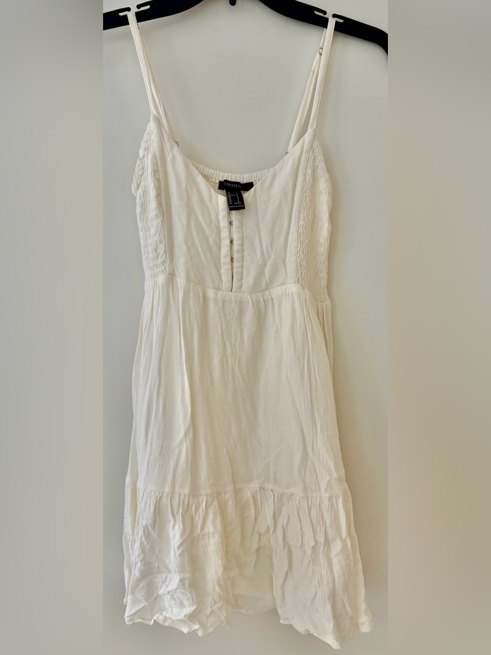 Forever 21 Cream Button-Front Sundress